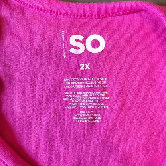 SO | Short Sleeve Seamed Tee in Orchid sz 2X - Picture 6 of 9